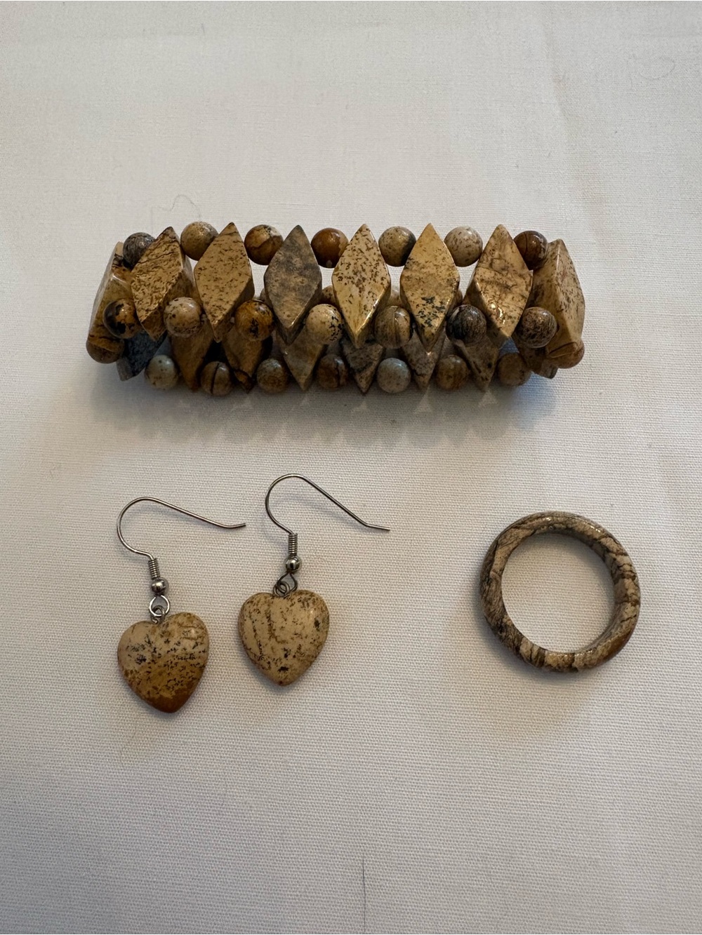 Picture Jasper Jewelry Set 4 pieces